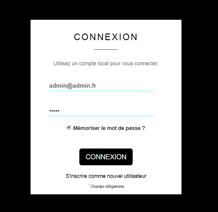 Page de connexion